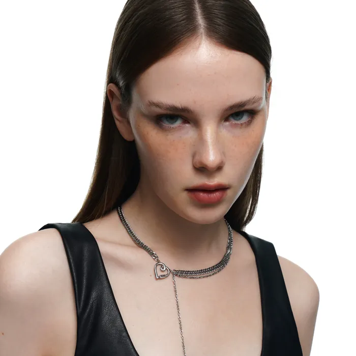 Blackheadshop Necklaces Heart Line Chain Necklace