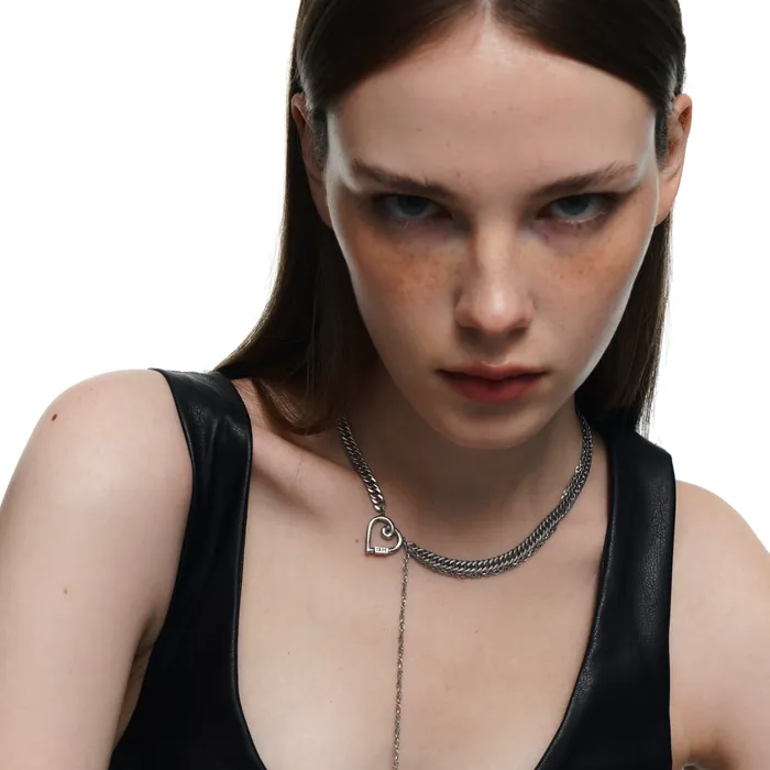 Blackheadshop Necklaces Heart Line Chain Necklace