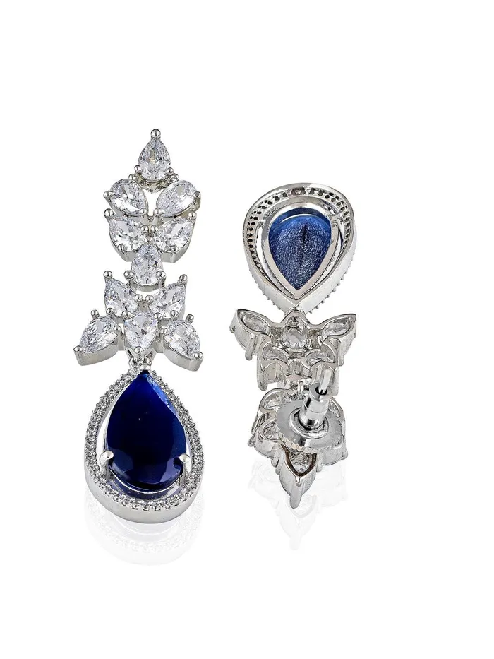 Earrings Curio Cottage Diamante Deep Blue Drop Earrings