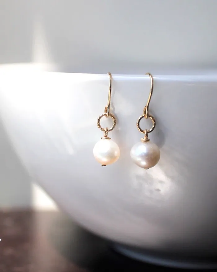 ERIJEWELRY Earrings Petite Pearl Drop Earrings