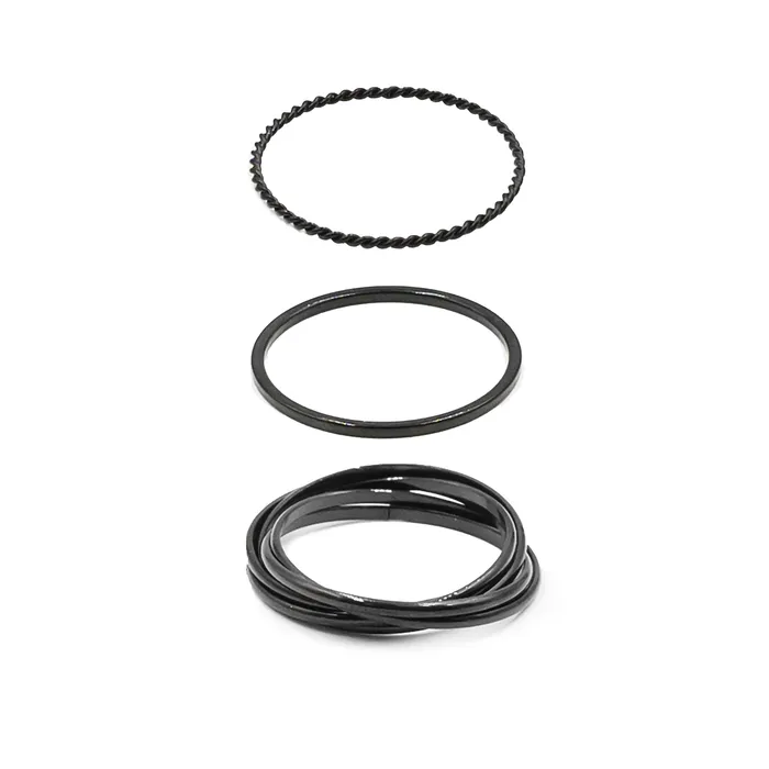 Kinsley Armelle Rings Goddess Collection Black Ring Set