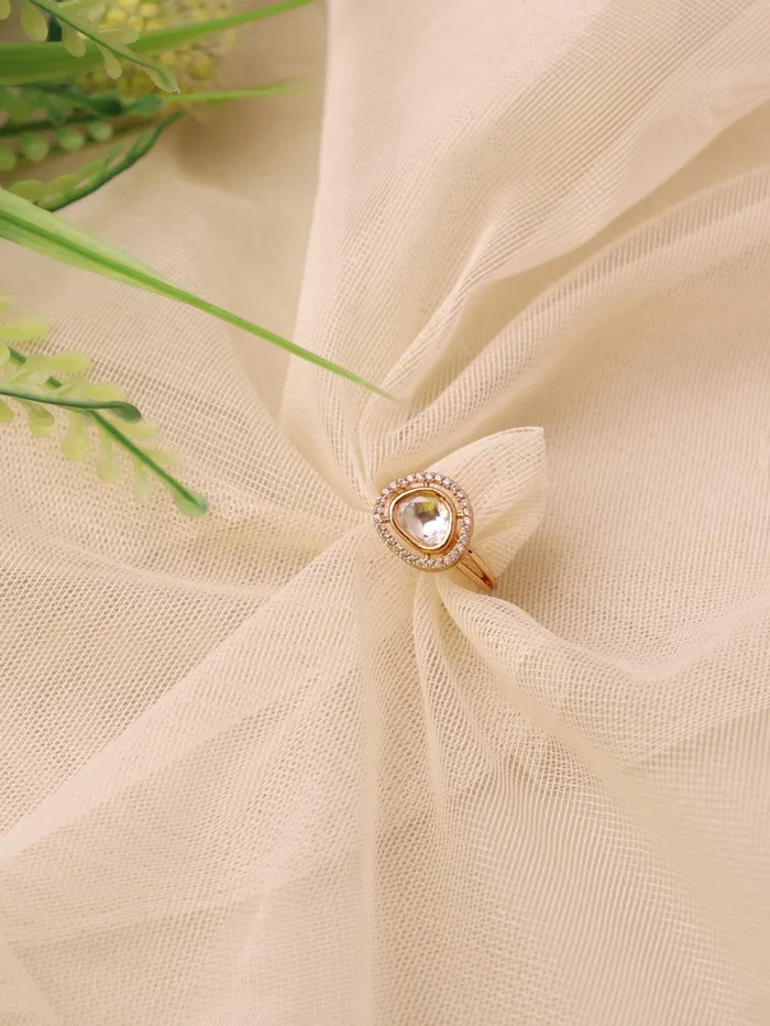 Meira Minimal Kundan Ring Curio Cottage Rings Meira Minimal Kundan Ring Curio Cottage Rings