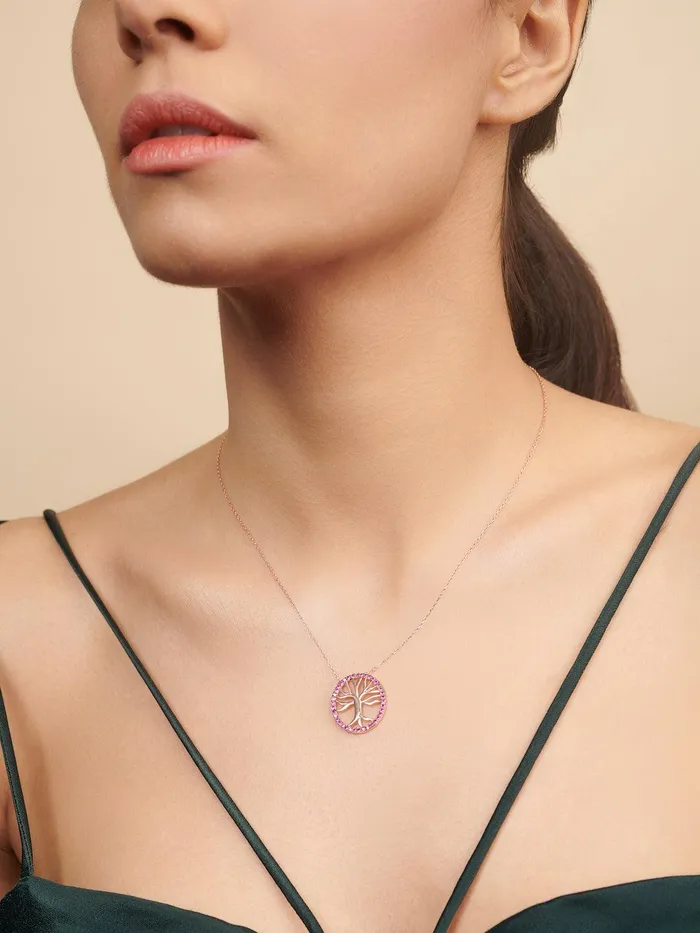 Necklaces Curio Cottage Pure Silver Rose Gold Plated Tree Of Life Necklace Necklaces Curio Cottage Pure Silver Rose Gold Plated Tree Of Life Necklace