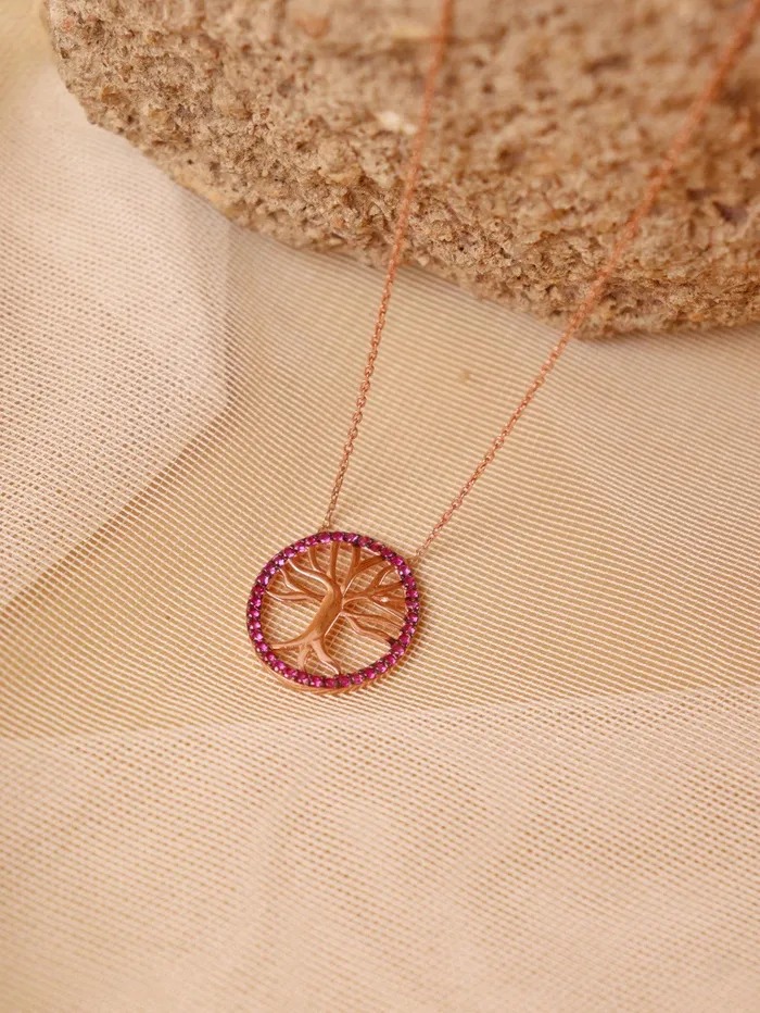Necklaces Curio Cottage Pure Silver Rose Gold Plated Tree Of Life Necklace Necklaces Curio Cottage Pure Silver Rose Gold Plated Tree Of Life Necklace