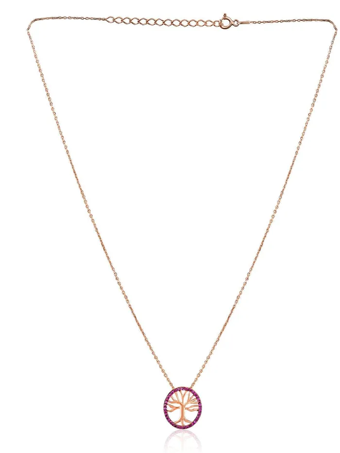 Necklaces Curio Cottage Pure Silver Rose Gold Plated Tree Of Life Necklace Necklaces Curio Cottage Pure Silver Rose Gold Plated Tree Of Life Necklace