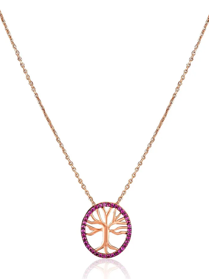 Necklaces Curio Cottage Pure Silver Rose Gold Plated Tree Of Life Necklace Necklaces Curio Cottage Pure Silver Rose Gold Plated Tree Of Life Necklace