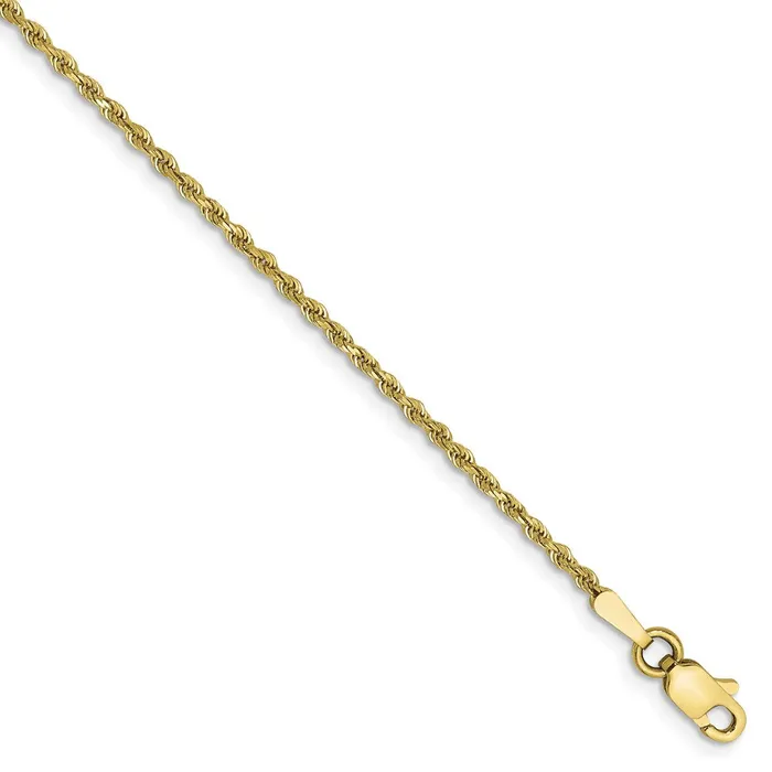 10k 15mm Diamondcut Rope Chain AnkletWBC10K0129 WB Choice Jewelry Necklaces