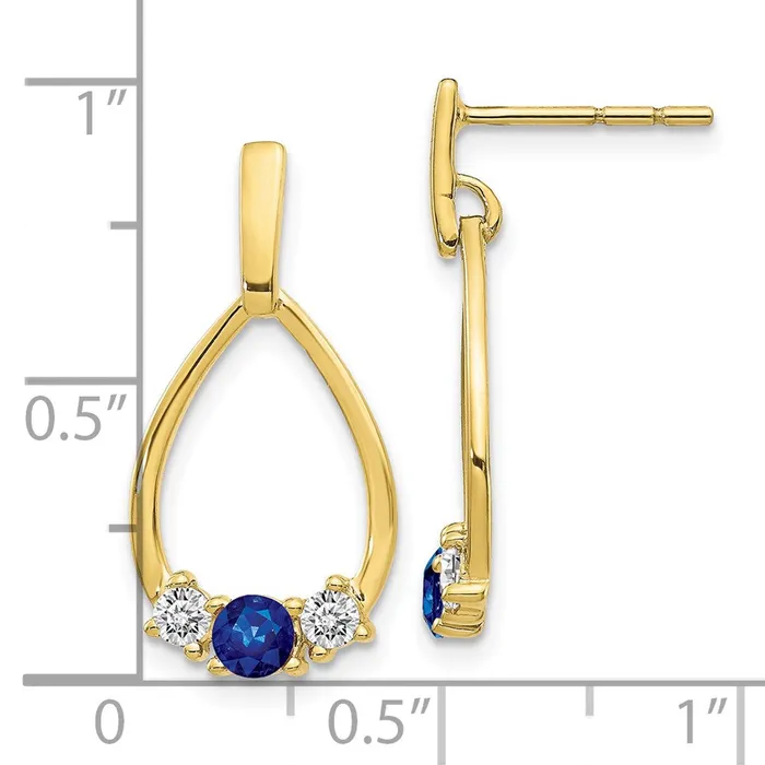 10k Blue and White Sapphire Post Dangle EarringsWBCEM5598SA1Y WB Choice Jewelry Earrings 10k Blue and White Sapphire Post Dangle EarringsWBCEM5598SA1Y WB Choice Jewelry Earrings