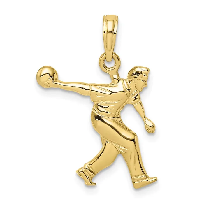 10k Male Bowling CharmWBC10K3556 WB Choice Jewelry Charm Necklaces