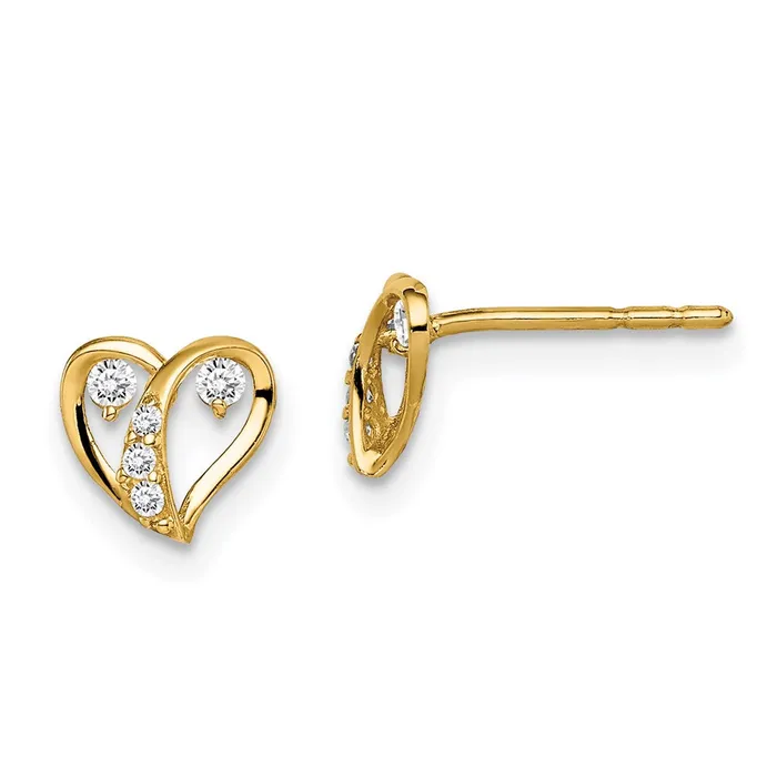 14k Madi K CZ Accent Open Heart Post EarringsWBCGK1005 WB Choice Jewelry Earrings 14k Madi K CZ Accent Open Heart Post EarringsWBCGK1005 WB Choice Jewelry Earrings