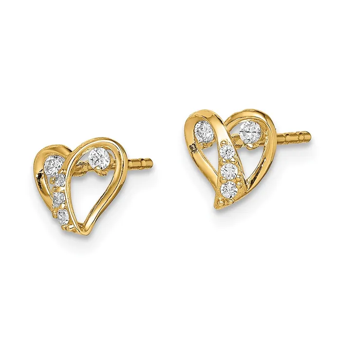 14k Madi K CZ Accent Open Heart Post EarringsWBCGK1005 WB Choice Jewelry Earrings 14k Madi K CZ Accent Open Heart Post EarringsWBCGK1005 WB Choice Jewelry Earrings
