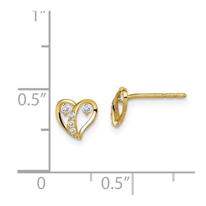 14k Madi K CZ Accent Open Heart Post EarringsWBCGK1005 WB Choice Jewelry Earrings 14k Madi K CZ Accent Open Heart Post EarringsWBCGK1005 WB Choice Jewelry Earrings