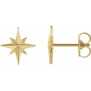 14K Yellow Star Earrings 86757601PSTWBC WB Choice Jewelry Earrings