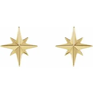 14K Yellow Star Earrings 86757601PSTWBC WB Choice Jewelry Earrings