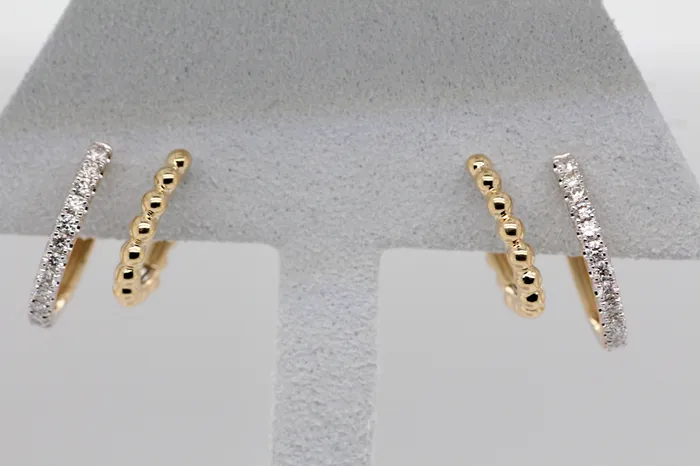Earrings FULLERS PURCHASE FROM PUBLIC 14KY 50 Cttw Diamond Double Hoop Earrings Earrings FULLERS PURCHASE FROM PUBLIC 14KY 50 Cttw Diamond Double Hoop Earrings