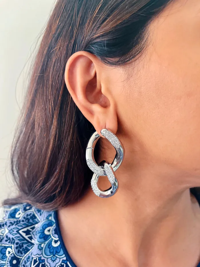 Earrings PRERTO ECOMMERCE PRIVATE LIMITED Hoop n Loop Silver