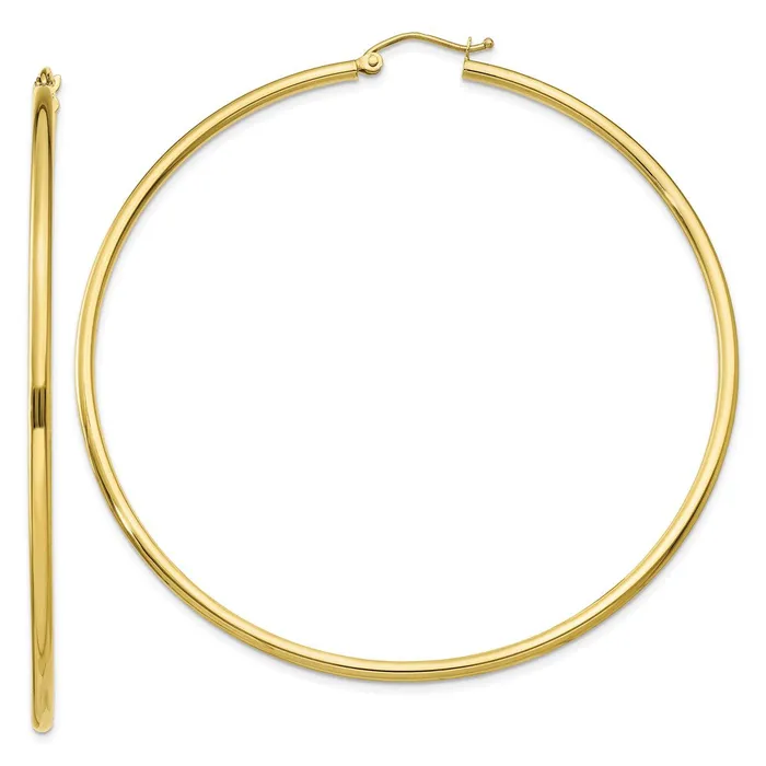 Earrings WB Choice Jewelry 10K Polished 2mm Tube Hoop EarringsWBC10T924