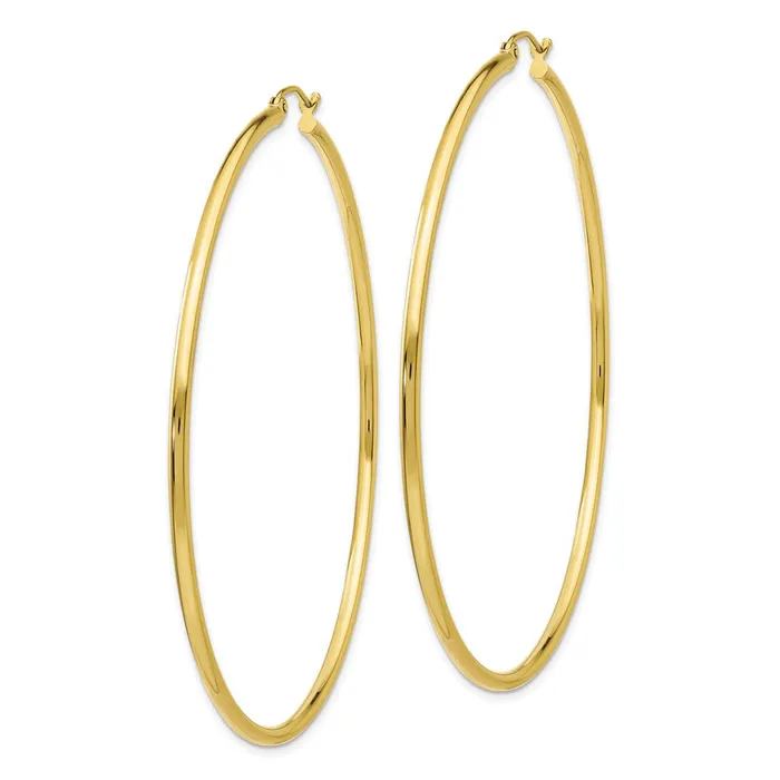 Earrings WB Choice Jewelry 10K Polished 2mm Tube Hoop EarringsWBC10T924