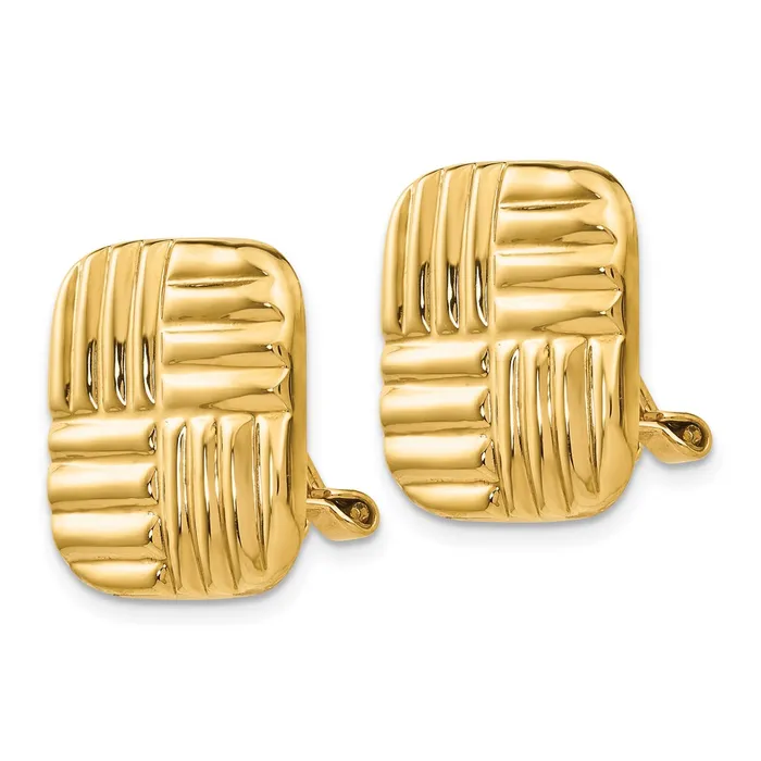 Earrings WB Choice Jewelry 14k Nonpierced Basket weave EarringsWBCH638 Earrings WB Choice Jewelry 14k Nonpierced Basket weave EarringsWBCH638