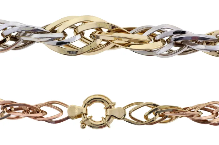 Necklaces 14K TRI COLOR LINK NECKLACE FULLERS PURCHASE FROM PUBLIC