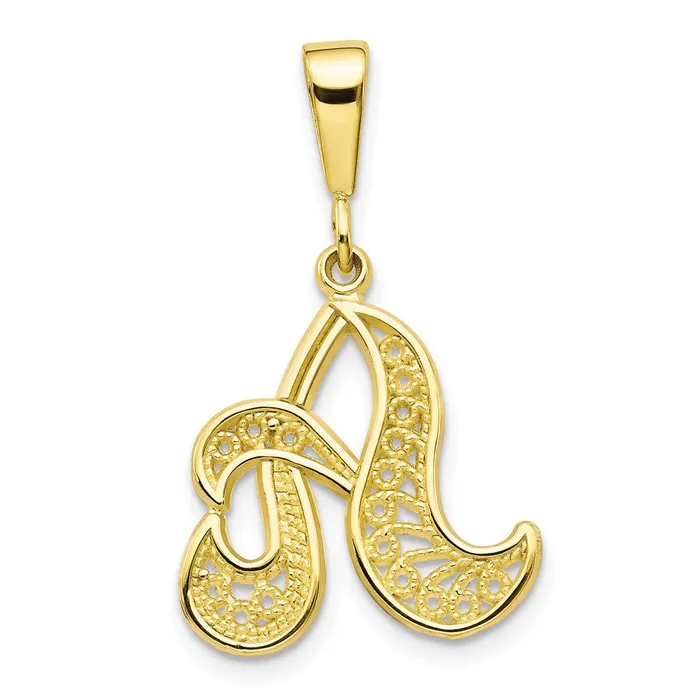 Necklaces WB Choice Jewelry 10k Filigree Initial A PendantWBC10C242A