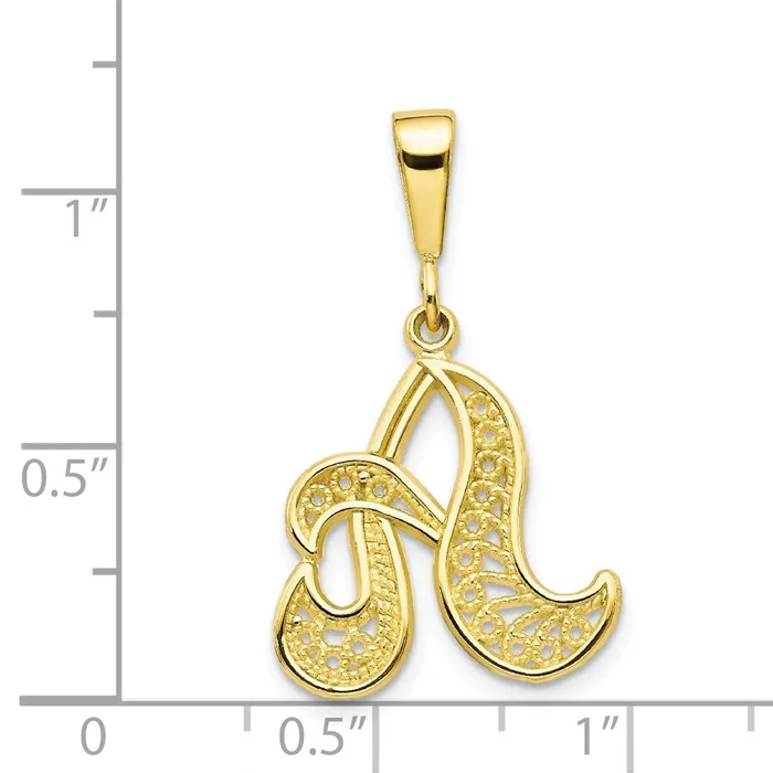 Necklaces WB Choice Jewelry 10k Filigree Initial A PendantWBC10C242A