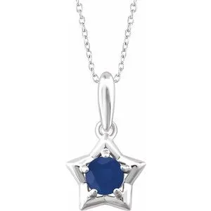 Necklaces WB Choice Jewelry 14K White 3 mm Round September Youth Star Birthstone 15 Necklace653418656PSTWBC Necklaces WB Choice Jewelry 14K White 3 mm Round September Youth Star Birthstone 15 Necklace653418656PSTWBC
