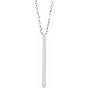 Necklaces WB Choice Jewelry 14K White Bar 1618 Necklace5151760005PSTWBC