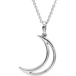 Necklaces WB Choice Jewelry Sterling Silver 2565x47 mm Crescent Moon 16 Necklace 85880103PSTWBC Necklaces WB Choice Jewelry Sterling Silver 2565x47 mm Crescent Moon 16 Necklace 85880103PSTWBC