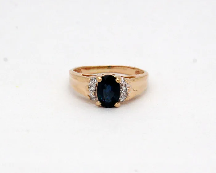 Rings Estate 14KY 60 Ct Sapphire and 05 Cttw Diamond Ring H in Color and S FULLERS PURCHASE FROM PUBLIC Rings Estate 14KY 60 Ct Sapphire and 05 Cttw Diamond Ring H in Color and S FULLERS PURCHASE FROM PUBLIC