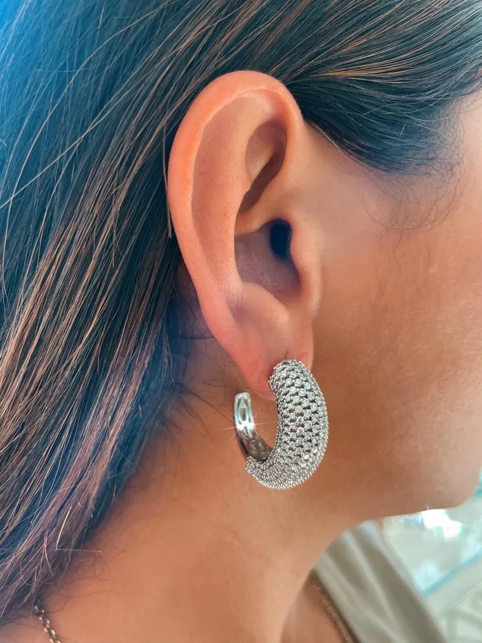 Rings PRERTO ECOMMERCE PRIVATE LIMITED Silver Dimonte Hoops