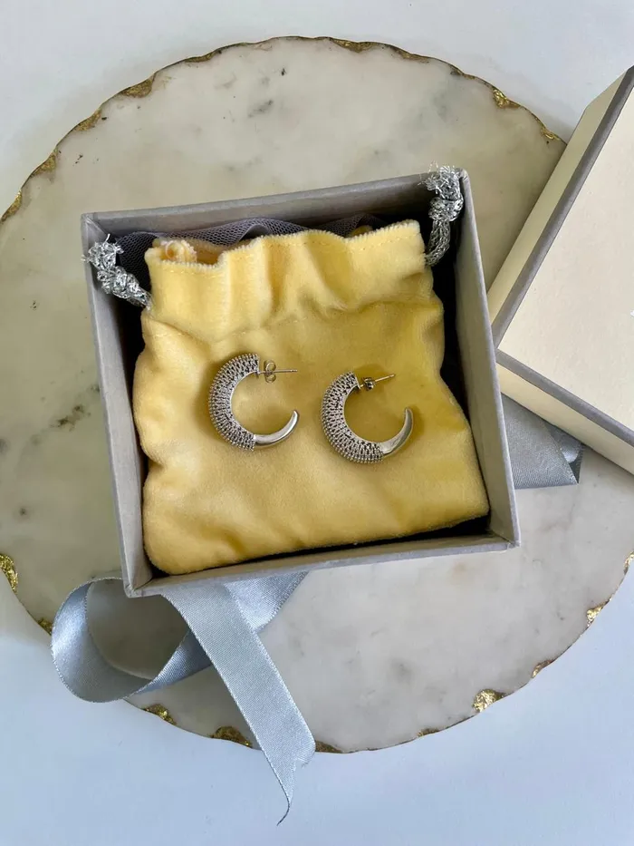 Rings PRERTO ECOMMERCE PRIVATE LIMITED Silver Dimonte Hoops