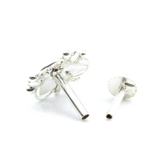Rings Real Silver Pink White CZ Indian Style Nose ring Push Pin Karizma Jewels