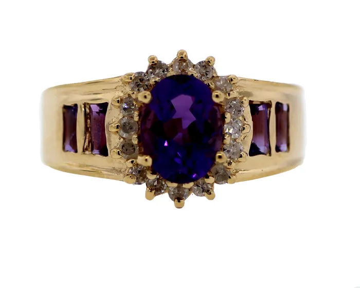 Rings SHAI GUT ESTATE PIECES 14KY Amethyst Diamond Ring