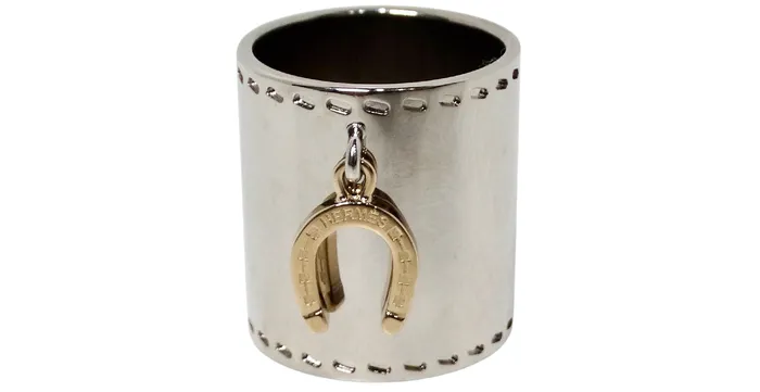 Rings Vintage by Misty Hermes Palladium Horseshoe Charm Scarf Ring