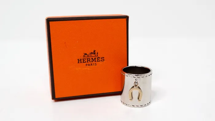 Rings Vintage by Misty Hermes Palladium Horseshoe Charm Scarf Ring