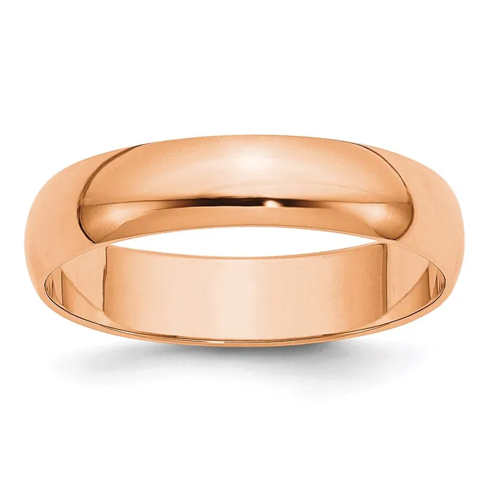 Rings WB Choice Jewelry 14k Rose Gold 5mm LTW Half Round Band Size 4RHRL0504WBC Rings WB Choice Jewelry 14k Rose Gold 5mm LTW Half Round Band Size 4RHRL0504WBC