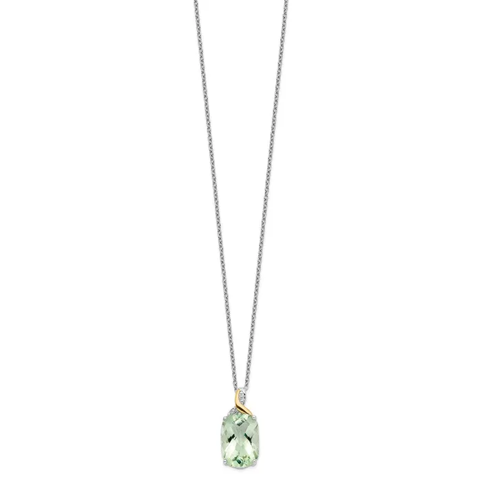 SS 14k True Twotone Green Quartz Diamond NecklaceWBCQG273018 WB Choice Jewelry Necklaces SS 14k True Twotone Green Quartz Diamond NecklaceWBCQG273018 WB Choice Jewelry Necklaces