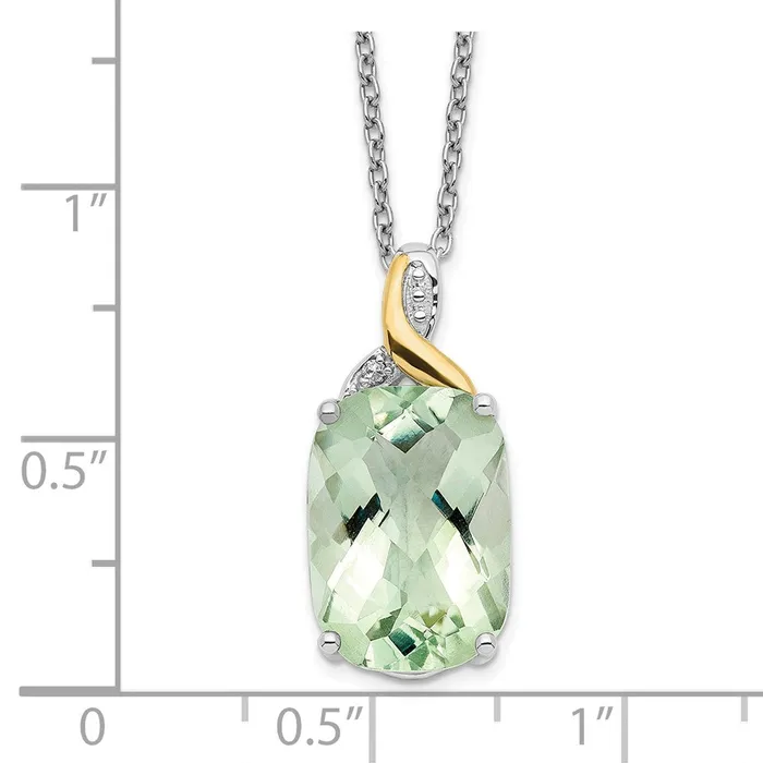 SS 14k True Twotone Green Quartz Diamond NecklaceWBCQG273018 WB Choice Jewelry Necklaces SS 14k True Twotone Green Quartz Diamond NecklaceWBCQG273018 WB Choice Jewelry Necklaces