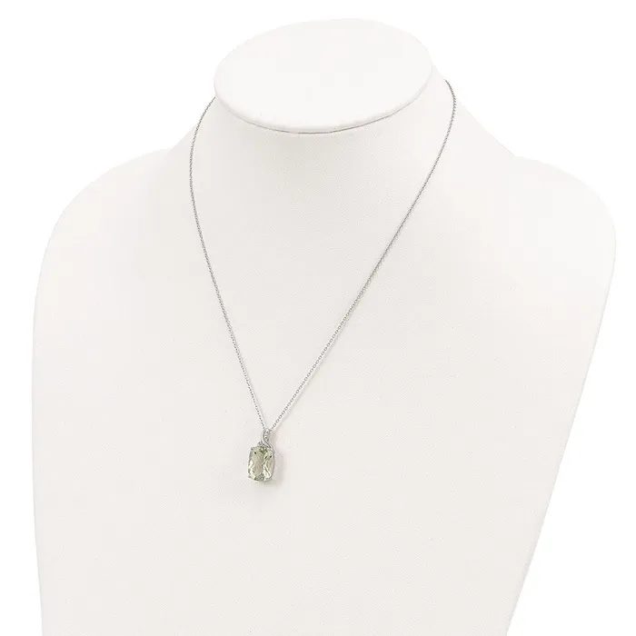 SS 14k True Twotone Green Quartz Diamond NecklaceWBCQG273018 WB Choice Jewelry Necklaces SS 14k True Twotone Green Quartz Diamond NecklaceWBCQG273018 WB Choice Jewelry Necklaces