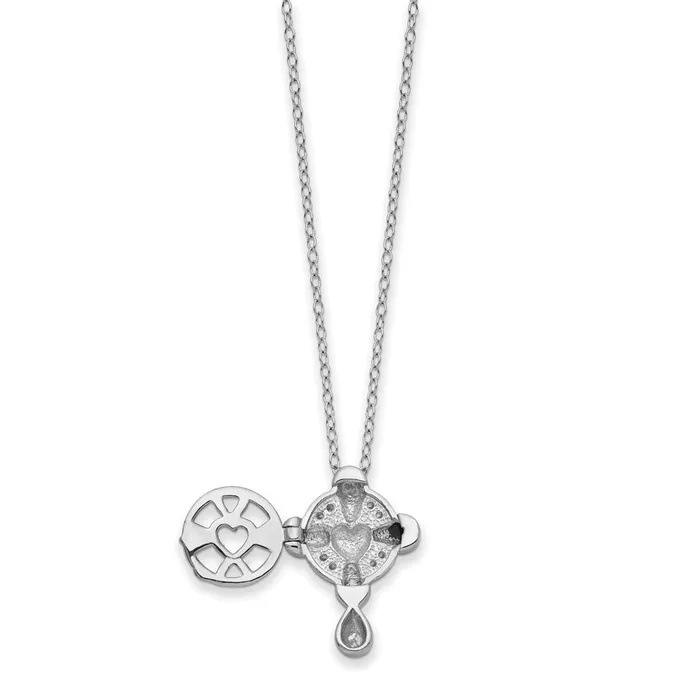 Sterling Silver CZ Memory Cross Locket 18in NecklaceWBCQSX755 WB Choice Jewelry Necklaces Sterling Silver CZ Memory Cross Locket 18in NecklaceWBCQSX755 WB Choice Jewelry Necklaces