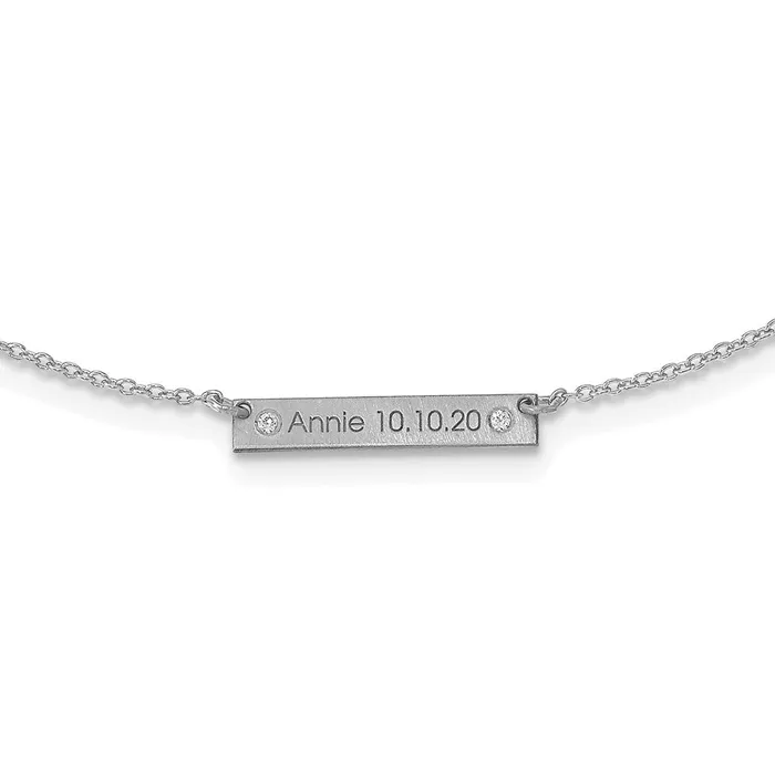 Sterling SilverRhodiumplated Brushed 1 Station with Diamond NecklaceWBCXNA11771SS WB Choice Jewelry Necklaces Sterling SilverRhodiumplated Brushed 1 Station with Diamond NecklaceWBCXNA11771SS WB Choice Jewelry Necklaces