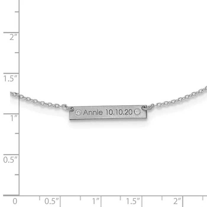 Sterling SilverRhodiumplated Brushed 1 Station with Diamond NecklaceWBCXNA11771SS WB Choice Jewelry Necklaces Sterling SilverRhodiumplated Brushed 1 Station with Diamond NecklaceWBCXNA11771SS WB Choice Jewelry Necklaces
