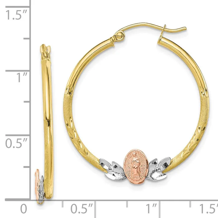 WB Choice Jewelry Earrings 10k Tricolor Guadalupe Hoop EarringsWBC10ER300 WB Choice Jewelry Earrings 10k Tricolor Guadalupe Hoop EarringsWBC10ER300
