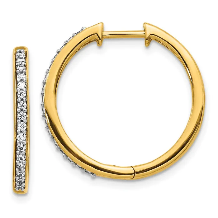 WB Choice Jewelry Earrings 14k Diamond Hinged Hoop EarringsWBCEM4265025YA