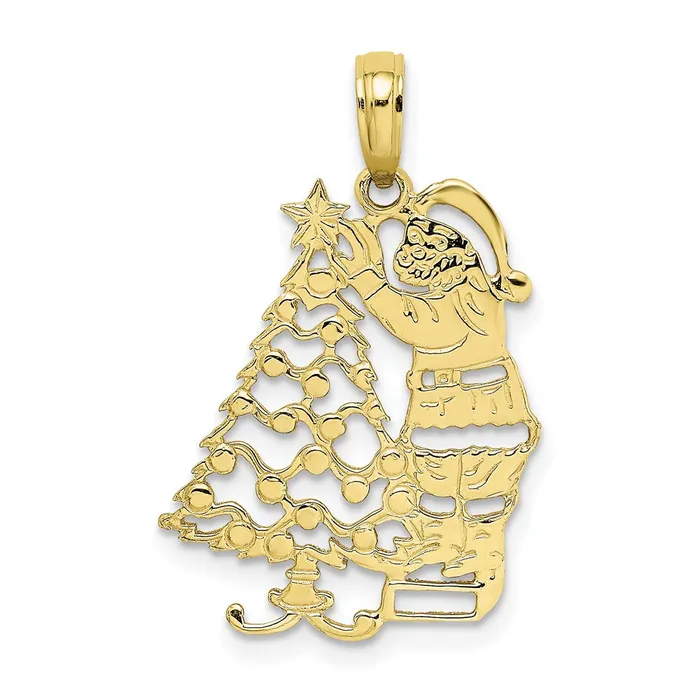 WB Choice Jewelry Necklaces 10K Polished Christmas Tree and Santa PendantWBC10D1119 WB Choice Jewelry Necklaces 10K Polished Christmas Tree and Santa PendantWBC10D1119
