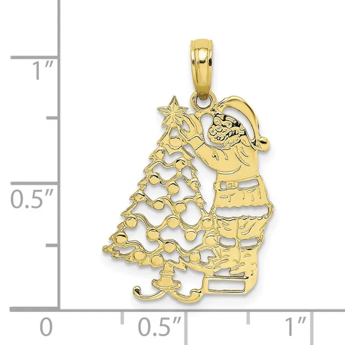 WB Choice Jewelry Necklaces 10K Polished Christmas Tree and Santa PendantWBC10D1119 WB Choice Jewelry Necklaces 10K Polished Christmas Tree and Santa PendantWBC10D1119