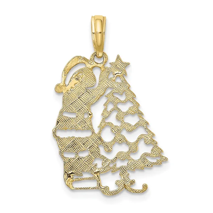 WB Choice Jewelry Necklaces 10K Polished Christmas Tree and Santa PendantWBC10D1119 WB Choice Jewelry Necklaces 10K Polished Christmas Tree and Santa PendantWBC10D1119