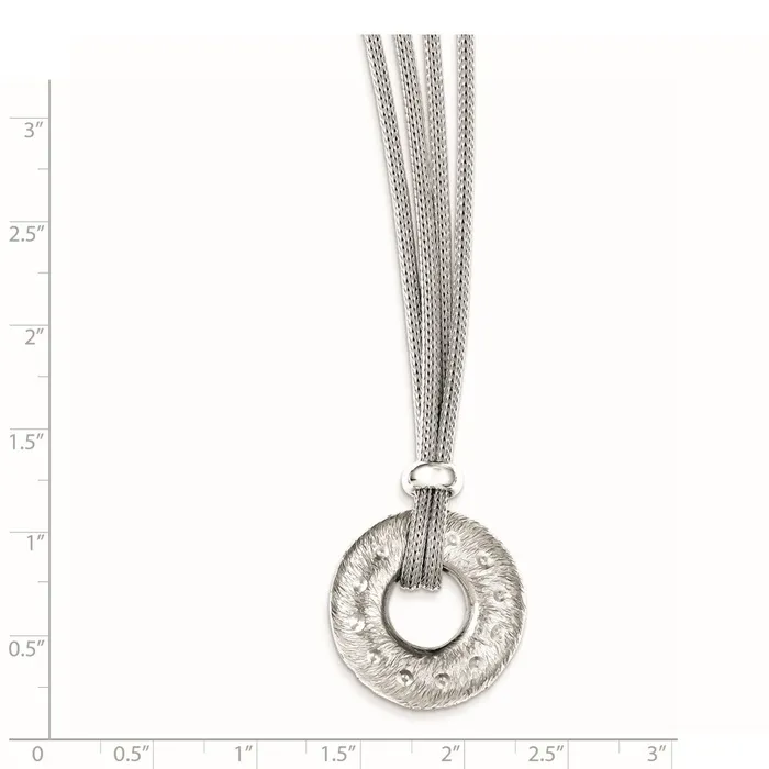 WB Choice Jewelry Necklaces Sterling Silver Rhodiumplated Brushed Polished 2 Strand Circle NecklaceWBCQG342318 WB Choice Jewelry Necklaces Sterling Silver Rhodiumplated Brushed Polished 2 Strand Circle NecklaceWBCQG342318