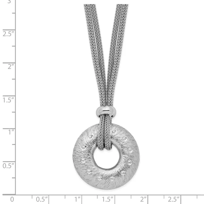 WB Choice Jewelry Necklaces Sterling Silver Rhodiumplated Brushed Polished 2 Strand Circle NecklaceWBCQG342318 WB Choice Jewelry Necklaces Sterling Silver Rhodiumplated Brushed Polished 2 Strand Circle NecklaceWBCQG342318